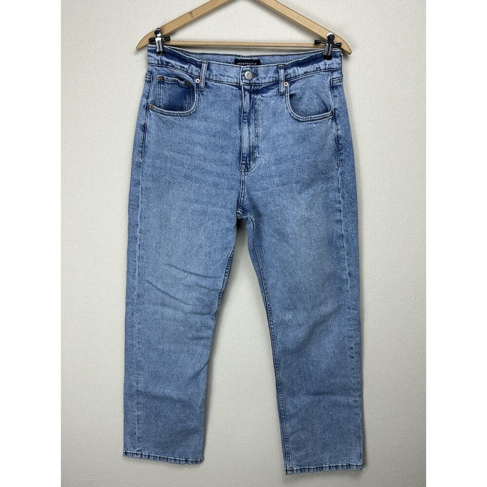 Aeropostale 90's Baggy Jeans Women's 14R‎ Blue Medium Wash Faded High Rise